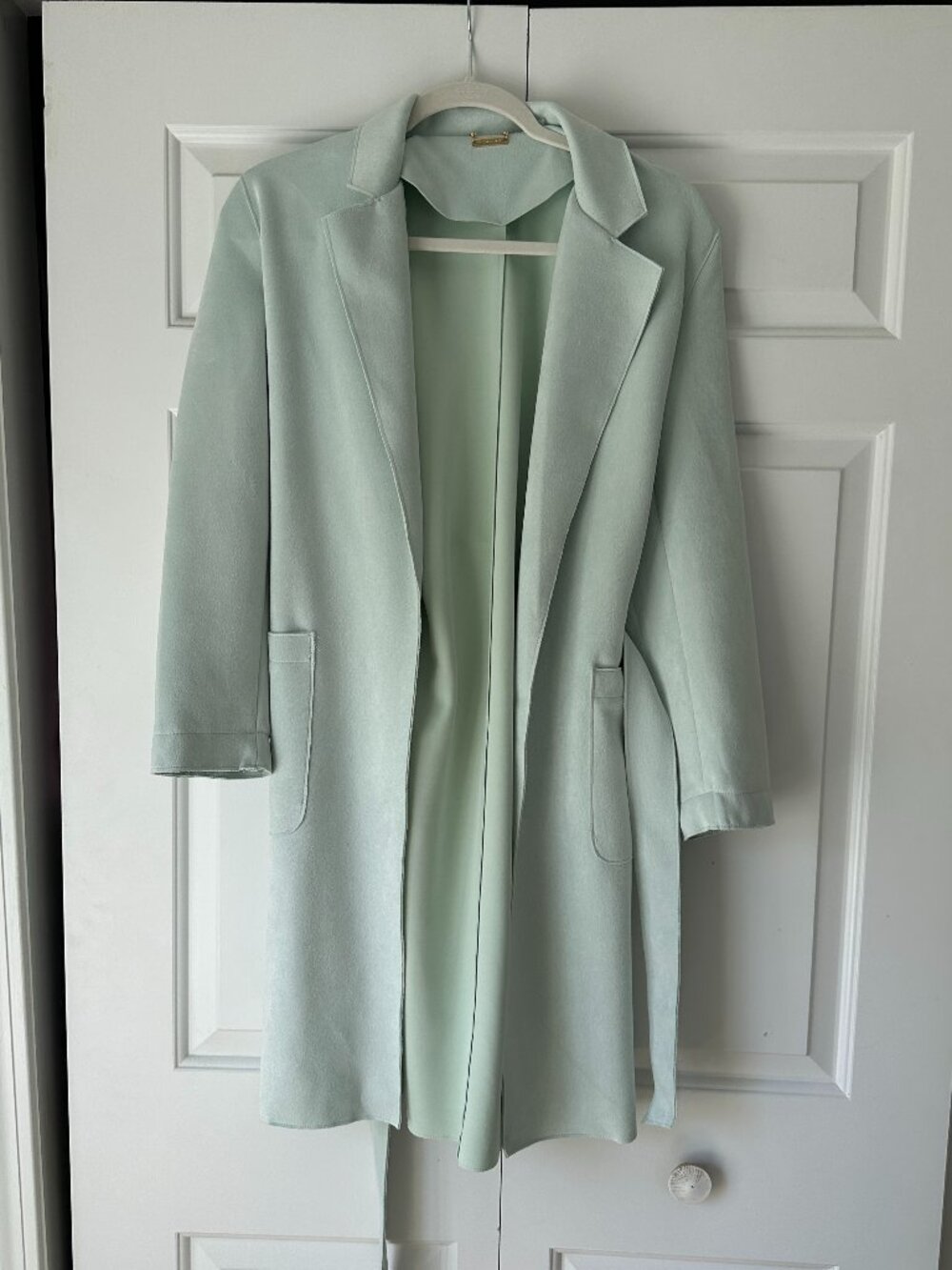 Tahari Faux Suede Jacket in Mint